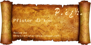 Pfister Ákos névjegykártya