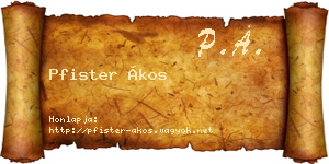 Pfister Ákos névjegykártya